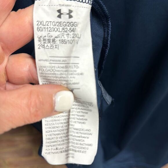 Under Armour Men’s Navy Heat Gear Short Sleeve Polo Shirt Size 2XL - Picture 5 of 6